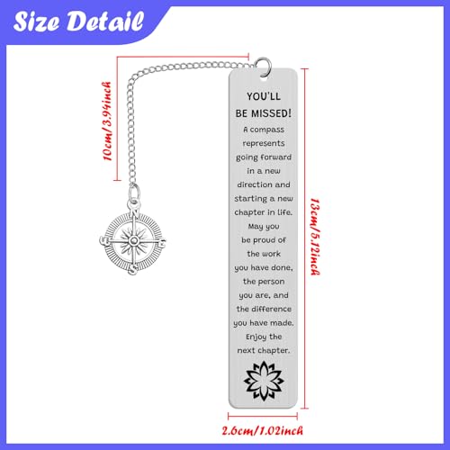 Retirement Gift for Coworker Stainless Steel Bookmark Coworker Leaving Gifts Bookmarks for Book Lover Farewell Gift for Friends Employee Book Markers for Reader Going Away Goodbye Gifts - color: Coworker Leaving Bookmark