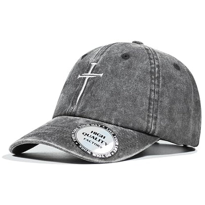 Christian Hats for Men Women,Jesus 3 Nail Cross Hat Christian Religious Gifts for Birthday/Christmas,Black and Silver - color: 202.grey