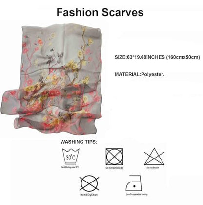 Pokeedioty Scarfs for Women Lightweight Scarves Elegant Floral Pattern Sheer Scarfs Shawls Wraps - color: Yh-114