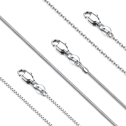 YADOCA Silver Stainless Steel Necklace for Women Non Tarnish Chain Necklace