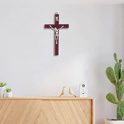SHAOQINLIN 12 Pieces Crucifix Wall Cross, 4.7 Inch Wooden Wall Hanging Cross Wall Decor Home Decor - size: 12 PCS