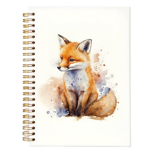 Fox Spiral Notebook,Fox Gifts,Cute Notebooks for Women Girls - color: Fox