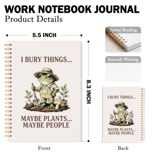 Funny Frog Notebook Journal for Women Gifts Work School Office - color: Bury Frog