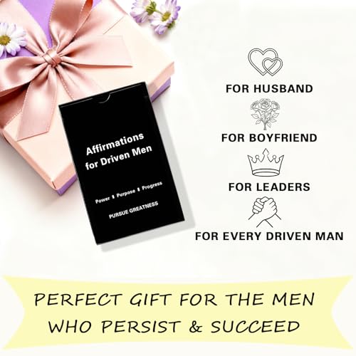 55 Daily Affirmation Cards for Men - Positive Mindset Deck, Gifts for Him - color: Men's Affirmation Cards