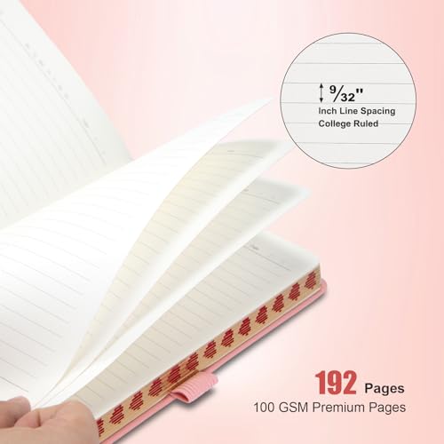 Comix Pretty Lined Journal for Women, 192 Pages, 100GSM Paper, 5.5" x 8.3" - color: Blush