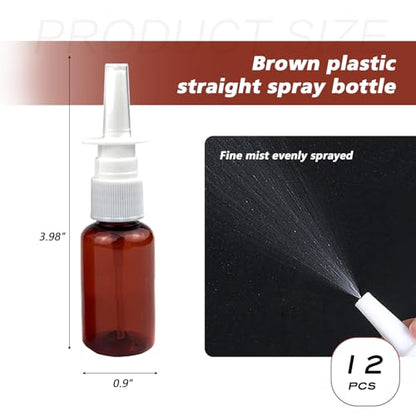 12PCS 10ml / 0.3 oz Fine Mist Spray Bottles, Refillable Empty Spray Bottle, Travel Size Makeup Water Containers for Perfume Essential Oils (Amber)