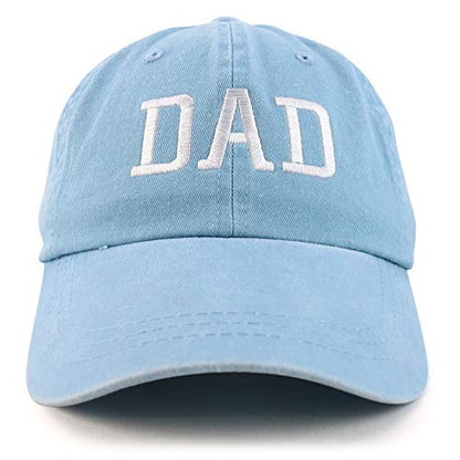 Trendy Apparel Shop Dad Embroidered Pigment Dyed Low Profile Cotton Cap - color: Light Blue