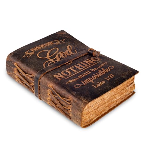 LEATHER VILLAGE Bible Journal, Distressed Brown 7x5. - color: Distressed Brown, size: 7 inches X 5 inches