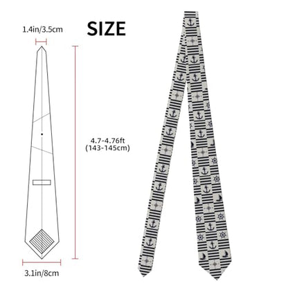 Men's Neckties, Novelty Printed Skinny Tie for Work Casual Party - color: Anchor