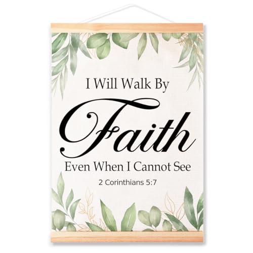 Ybqhd I Will Walk By Faith Poster Hanger, Christian Bible Verse Wall Art - color: 2 Corinthians 5:7