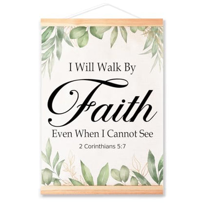 Ybqhd I Will Walk By Faith Poster Hanger, Christian Bible Verse Wall Art - color: 2 Corinthians 5:7