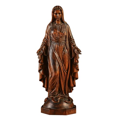 BGCOPPER Wooden Virgin Mary Statue, Our Lady of Guadalupe Figurine Ornament, Catholic Virgin Figure Religious Gift for Home Decor Christmas - 4.3 Inch - color: Virgin Mary, size: 4.3 Inch