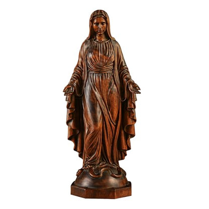 BGCOPPER Wooden Virgin Mary Statue Catholic Mother Mary Figure - 12 Inch - color: Virgin Mary, size: 12 Inch