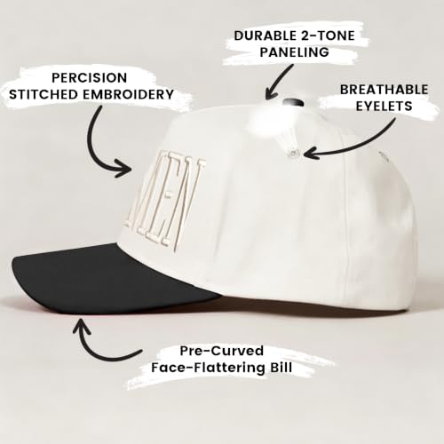 Put It On My Husband's Tab Funny Trucker Hats Women Vintage Adjustable Baseball Cap Embroidery Fashion Trucker Hat - color: Amen - Beige/Beige