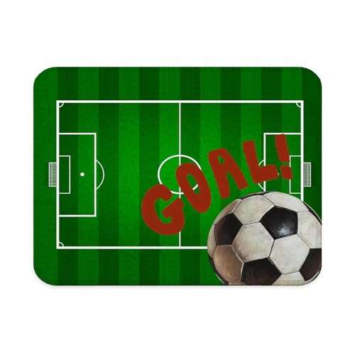Green Soccer Mouse Pad, Soccer Fan Player Coach Gifts, Sports Lovers Gifts Mouse Pad for Work Computers Laptop Home Office Dorm Desk Accessories, 9.5x7.9 Inch - color: Interesting text Mouse pad R