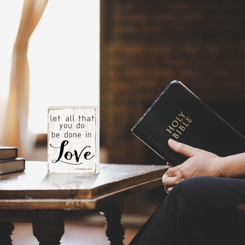 Maitys 6 Pcs Bible Verse Mini Wood Signs Religious Sign, Fresh Style - style: Fresh Style