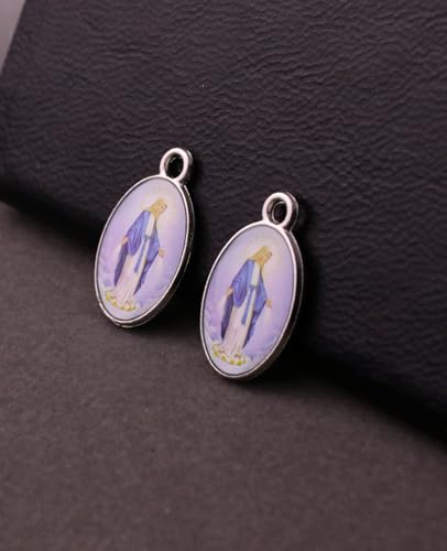 COTTVOTT Saint Therese of Lisieux/Saint Mother Teresa of Calcutta/Divine Mercy Jesus/Mater Dolorosa Patron Saint Medal Charm Pendant for DIY Rosary Necklace Bracelet Jewelry Making Part - color: 30pcs-Enamel Our Lady of Grace