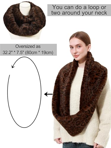LA CARRIE Womens Leopard Print Infinity Scarf Loop Circle Neck Warmer - color: Classic Leopard 2