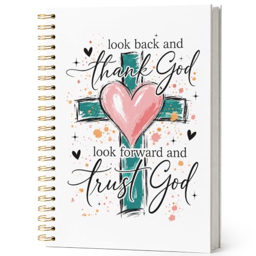 Christian Cross Bible Notebook,Prayer Journal for Women Teen Girls - color: look back and thank god