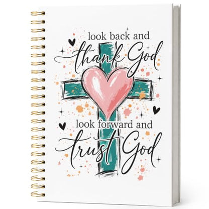 Christian Cross Bible Notebook,Prayer Journal for Women Teen Girls - color: look back and thank god