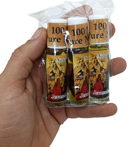 Zuluf Nard Anointing Oil Set of 3 – Holy Land Blessing Oil from Jerusalem Israel, Biblical Prayer & Worship Oil Christian Church Gift for Pastors, Priests, Rabbi & Clergymen