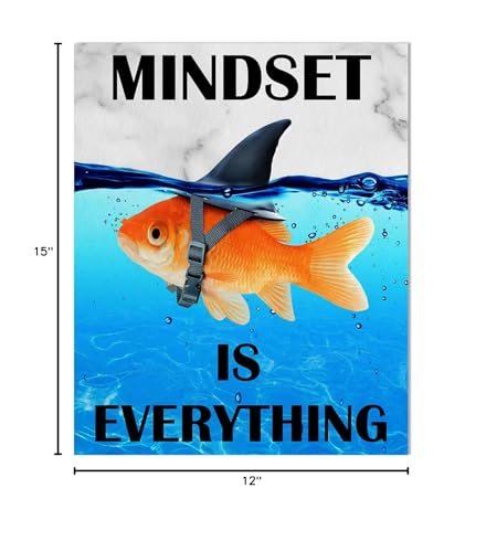 Mindset is Everything Wall Art: Motivational Poster Office 12"x15" - color: Mindset Is Everything, size: 15"L x 12"W