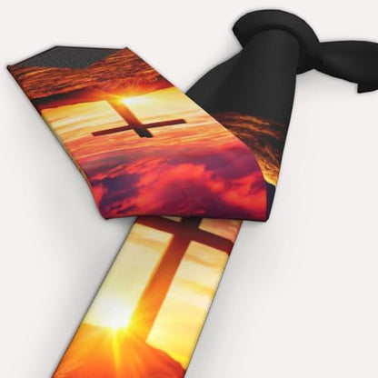 Men's Neckties, Novelty Printed Skinny Tie for Work Casual Party - color: Jesus Christ Cross