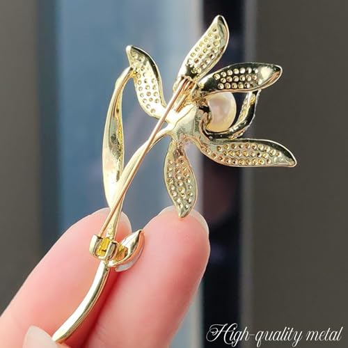 Brooch Pins For Women Fashion Elegant Brooches Lapel Badges Coat Sweater Scarves Shawl Dress Accessory Wedding Party Prom Jewelry - color: Gold-C