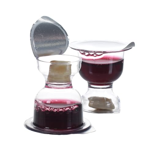Chalice Prefilled Communion Cups 100 Count | Concord Grape Juice & Bread | Elegant Church-Ready Design | Tray & Seatback Pew Compatible - size: 100 Count (Pack of 1)