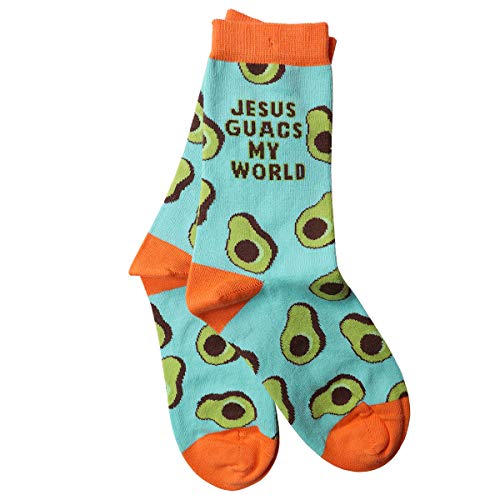 Kerusso Adult Socks, Christian Fun Socks, Novelty Socks, Cotton Blend Sock, One Size Fits Most - color: Turquoise, Orange, and Green