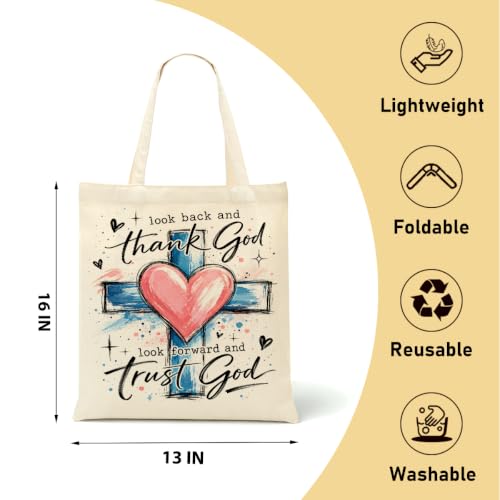 Faith Canvas Tote Bag, Christian Gifts for Women Mama Sister Inspirational Bible Verse Birthday Christmas - color: Christian 884