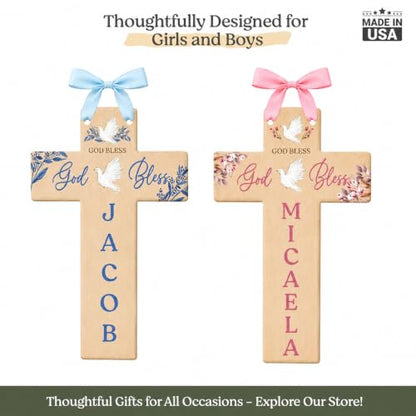 Personalized Wall Cross Catholic Boys First Communion Keepsake | First Holy Communion Gifts | 1st First Holy Communion Gifts for boys catholic | Baby Baptism Gifts Baptism Cross (Patterns) - color: Patterns