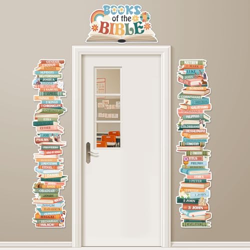 Funrous Books of the Bible Posters, Boho Door Borders for Sunday School