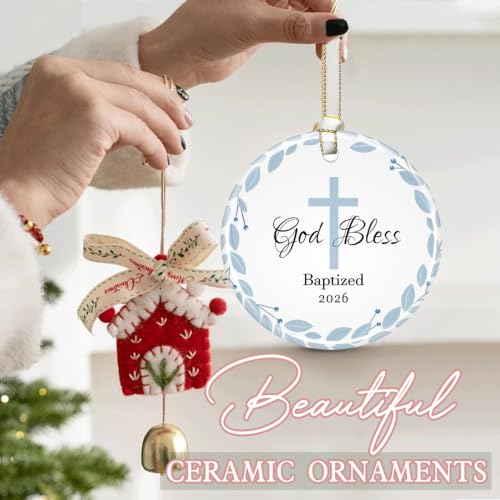 Baptism Gifts for Girls, Boys, God Bless Cross Ornament - color: Color8