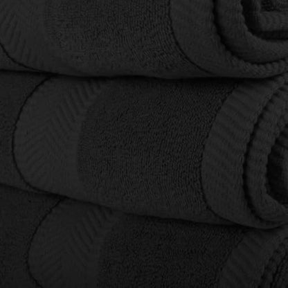 BY LORA Monogrammed Bath, Hand, Washcloth Cotton Towel Set, Personalized Embroidery - R - color: Black & Gold, size: Initial R