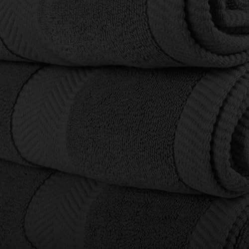 BY LORA Monogrammed Bath, Hand, Washcloth Cotton Towel Set, Personalized Embroidery - R - color: Black & Gold, size: Initial R