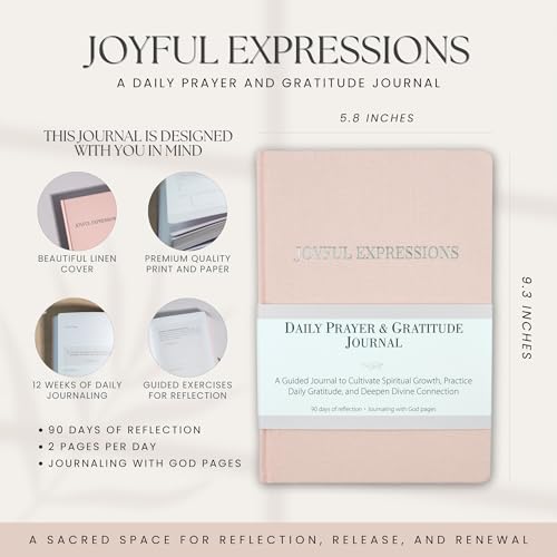 Prayer & Gratitude Journal for Women | 90-Day Christian Devotional with Bible Verses, Guided Prompts, Daily Reflections, Affirmations & Prayer Tracker | Faith-Based Journal for Spiritual Growth - color: Pink
