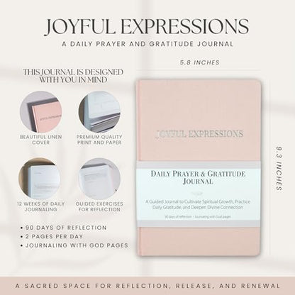 Prayer & Gratitude Journal for Women | 90-Day Christian Devotional with Bible Verses, Guided Prompts, Daily Reflections, Affirmations & Prayer Tracker | Faith-Based Journal for Spiritual Growth - color: Pink