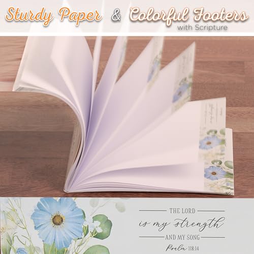 Christian Art Gifts Small Scripture Notepad for Women: Lord is My Strength - color: Blue Floral