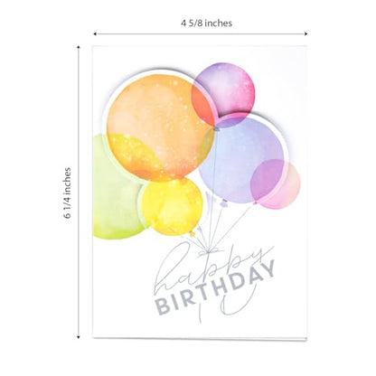 Masterpiece Colorful Pop Out Happy Birthday Cards / 12 Boxed Birthday Cards With Orange Envelopes / 4 5/8" x 6 1/4" Folded Greeting Cards With Inside Verses / 3 Pop Out Dimensional Designs - color: Colorful Pop Out