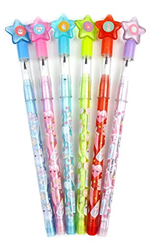 TINYMILLS 24 Pcs Unicorn Donuts Cupcakes Stackable Pencil with Eraser for Unicorn Girl Birthday Party Favor Prize Carnival Goodie Bag Stuffers Classroom Rewards
