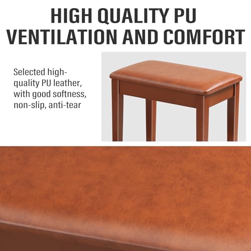 AODSK Piano Stool, Solid Wood Frame, Padded Cushion, 13.21"x21"x18.2" - color: Brown, size: 13.21"x21"x18.2"Inches