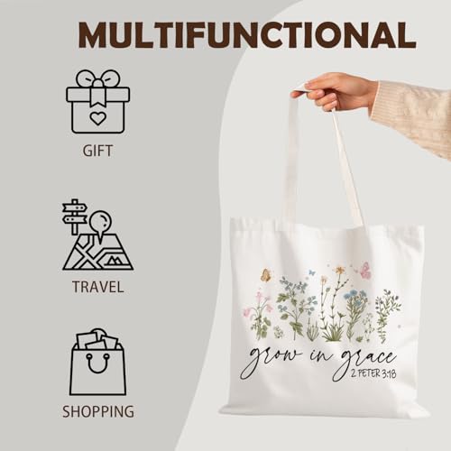 FBB Christian What's the Best that Could Happen Inspirational Tote Bag - color: Grow in Grace