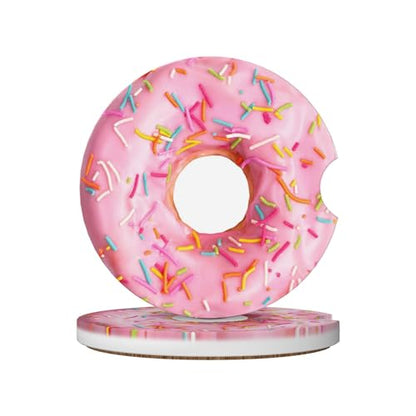 Colorful Donut Pink Car Cup Holder Coasters 2 Pack 2.63" for Women - color: Pink