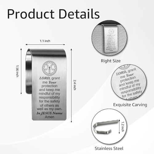 Religious Car Visor Clip, Christian Faith Visor Clip for Men Women - color: Sliver14