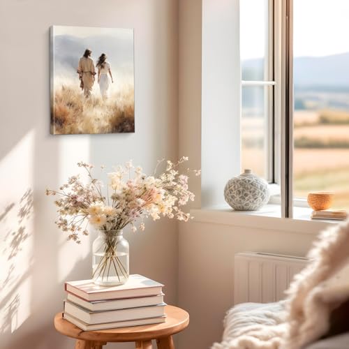 Christian Good Shepherd Wall Art Jesus Canvas Print Picture Framed - color: color-E
