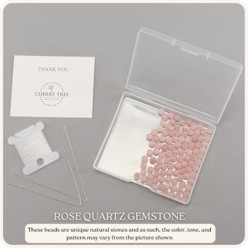 Cherry Tree Collection 100PCS 6mm Rose Quartz Round Bead Craft Kit - color: rose quartz, size: 6mm