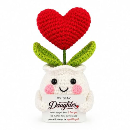 Positive Crochet Heart Flower for Daughter Birthday Gifts, To My Daughter - color: Granddaughter