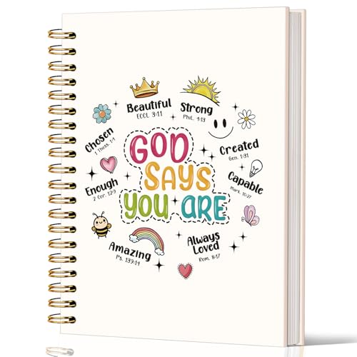 Lacama Bible Journal for Women, Christian Prayer Journal Notebook Gifts for Teen Girls Kids, Bible Study Supplies, Bible Notebooks for Note Taking, Hardcover Notebooks Office School Supplies 5.5x8.3 - color: God Says You are-2