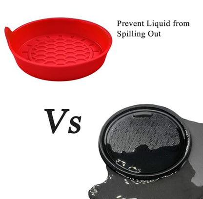 Amooca 4-Pack Spill-Proof Cup Coasters Non-Slip Car Cup Holder Inserts - color: Red, size: 4 pack